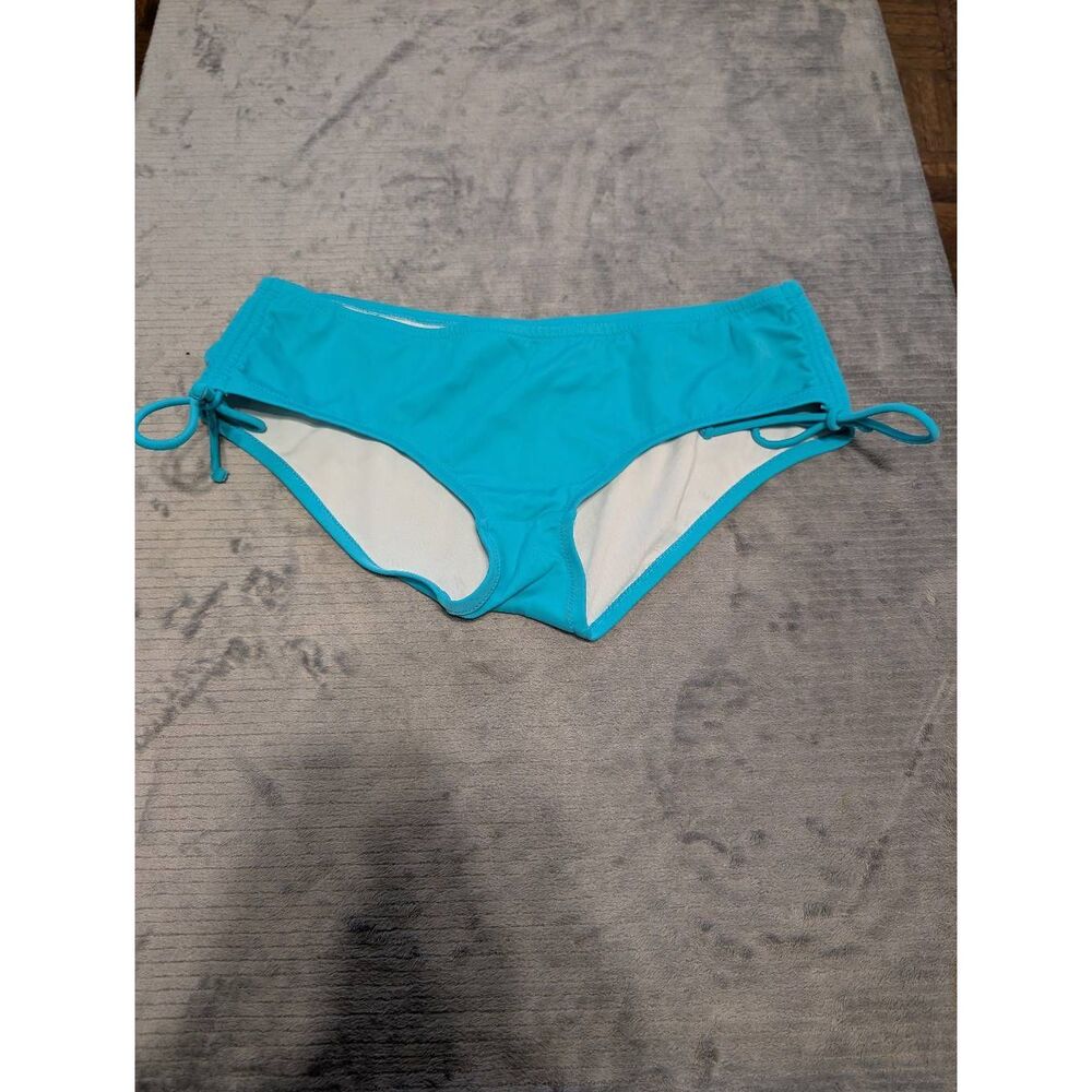 Victoria's Secret Swim M Scrunch Tie Hipster Bikini Bottom Blue